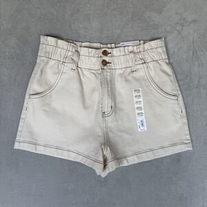 SO Shorts Waist 11/30 Ecru‎ Cream White High Rise Paper Bag Mom Clean Girl NWT